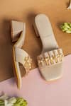 Buy_Phenominaal_Cream Glass Beads Toffee Hand Embroidered Heels _Online_at_Aza_Fashions