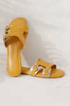 Phenominaal_Yellow Canary Handcrafted Flats _at_Aza_Fashions