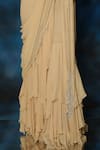 Buy_Pooja Kankariya_Beige Georgette Solid Ruffled Pre-draped Saree With Embellished Blouse _Online_at_Aza_Fashions