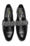 Shop_NIDHI BHANDARI_Black Embellished Swarovski Moccasins _at_Aza_Fashions