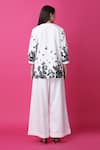 Shop_Manish Nagdeo_White Luxury Crepe Print Floral Notched Radiance Top With Pant _at_Aza_Fashions