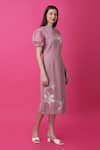 Buy_Manish Nagdeo_Pink Luxury Crepe Print Floral Bloom Sheath Dress For Kids