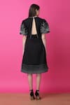 Shop_Manish Nagdeo_Black Luxury Crepe Embroidery Floral Day Dream Dress For Kids_at_Aza_Fashions