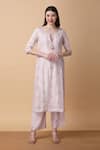 Buy_Manish Nagdeo_Pink Kurta And Palazzo Art Silk Embroidery Sequin Scoop Gota & Set _Online_at_Aza_Fashions