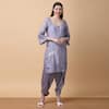 Buy_Manish Nagdeo_Purple Kurta Bamboo Muslin Embroidery Floral Scoop And Dhoti Set _Online_at_Aza_Fashions