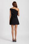 Shop_RIVI_Black Hemp Patchwork One-shoulder Confetti Kisses One Dress _at_Aza_Fashions