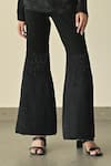 Somya Goyal_Black 95% Viscose Blend Empire Top And Gradated Bell Bottom Trouser Set _Online_at_Aza_Fashions