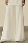 Buy_Somya Goyal_White Super Organza Solid High-waisted Flared Trouser _Online_at_Aza_Fashions