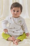 Buy_Tiber Taber_White Cotton Embroidery Krishna Magic Kurta Pyjama Set _at_Aza_Fashions