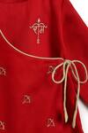 Buy_Tiber Taber_Red Cotton Embroidery Jai Shri Ram Kurta And Pyjama Set 