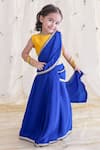 Buy_Tiber Taber_Blue 100% Viscose Embellished Lace O Desi Girl Pre-stitched Saree With Blouse _at_Aza_Fashions