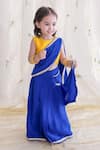 Tiber Taber_Blue 100% Viscose Embellished Lace O Desi Girl Pre-stitched Saree With Blouse _Online