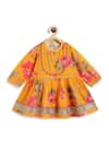 Tiber Taber_Yellow 100% Cotton Printed Floral Garden Bloom Anarkali With Salwar _Online_at_Aza_Fashions