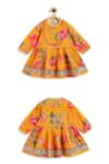 Shop_Tiber Taber_Yellow 100% Cotton Printed Floral Garden Bloom Anarkali With Salwar _Online_at_Aza_Fashions