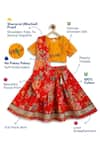 Tiber Taber_Red Blouse Chanderi Cotton Silk Printed Floral Fun Flared Lehenga Set _Online_at_Aza_Fashions