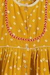 Shop_Tiber Taber_Yellow 100% Cotton Printed Bandhani Twirl Anarkali And Salwar Set 