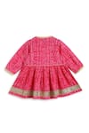 Shop_Tiber Taber_Pink 100% Cotton Printed Bandhani Twirl Anarkali With Salwar _Online_at_Aza_Fashions