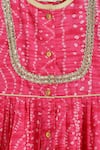 Buy_Tiber Taber_Pink 100% Cotton Printed Bandhani Twirl Anarkali With Salwar _Online