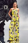 Buy_Maison Blu_Yellow Crepe Printed Abstract Straight Rick Rack Studded Tube Jumpsuit _at_Aza_Fashions