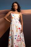 Pop Sugar_Multi Color Cotton Printed Floral Round Elysian Bloom Bubble String Maxi Dress _Online_at_Aza_Fashions