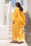 Shop_Pallavi Jaipur_Yellow Silk Plunge Neck Floral Fantasy Print Jumpsuit _at_Aza_Fashions