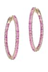 Buy_KAJ Fine Jewellery_Sapphires 18kt Yellow Gold Embellished Hoops _at_Aza_Fashions