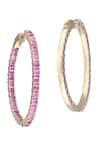 Shop_KAJ Fine Jewellery_Sapphires 18kt Yellow Gold Embellished Hoops _at_Aza_Fashions