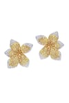 Buy_KAJ Fine Jewellery_Sapphires 18kt Gold And Diamond Floral Studs _at_Aza_Fashions