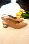 Buy_Modanta Footwear_Beige Diamond Embellished Pump Heels _at_Aza_Fashions