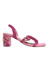 Shop_Sole House_Pink Sequin Blossom Applique Valentina Embellished Block Heels _Online_at_Aza_Fashions