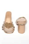 SOLE HOUSE_Gold Cutdana Heart Applique Embellished Wedges _at_Aza_Fashions