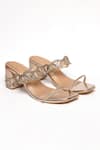 Shop_Sole House_Gold Sequin Tied In Love Embellished Block Heels _at_Aza_Fashions