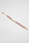 Shop_Voyce Jewellery_Pink Pearl Mocha Embellished Bracelet _at_Aza_Fashions