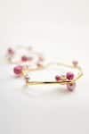 Buy_Voyce Jewellery_Pink Pearl Berries Carved Hoop Earrings _Online_at_Aza_Fashions