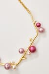 Buy_Voyce Jewellery_Pink Pearl Arabica Abstract Carved Necklace _Online_at_Aza_Fashions