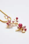 Voyce Jewellery_Pink Pearl Kent Floral Carved Necklace _Online_at_Aza_Fashions