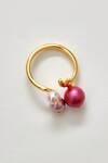 Voyce Jewellery_Pink Pearl Java Embellished Ring _Online_at_Aza_Fashions