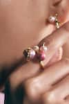 Buy_Voyce Jewellery_Pink Pearl Kent Embellished Ring _at_Aza_Fashions