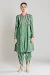 Buy_Siyona by Ankurita_Green Kurta And Salwar Pure Chanderi Silk Embroidered Sequin Pakistani Set 