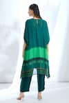 Shop_Basil Leaf_Green Chinon Chiffon Printed Floral V-neck Kurta With Pant _at_Aza_Fashions