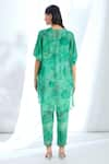 Shop_Basil Leaf_Green Chinon Chiffon Printed Scenaric V-neck Kurta With Pant _at_Aza_Fashions