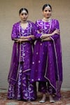 Buy_Sobariko_Purple Silk Woven Bahar V Neck Kurta Sharara Set 