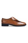 Wednesday Lifestyle_Brown Bradley Wholecut Textured Oxfords _Online_at_Aza_Fashions