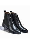 Buy_Wednesday Lifestyle_Black Genuine Leather Lace Up Boots _at_Aza_Fashions