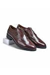 Buy_Wednesday Lifestyle_Maroon Dominic Textured Pattern Derby Shoes _at_Aza_Fashions