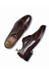 Shop_Wednesday Lifestyle_Maroon Dominic Textured Pattern Derby Shoes _at_Aza_Fashions