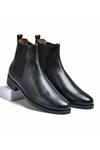Buy_Wednesday Lifestyle_Black Wellington Milled Leather Chelsea Boots _at_Aza_Fashions