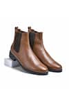 Buy Wednesday Lifestyle Brown Wellington Milled Leather Plain Chelsea Boots at Aza Fashions Buy_Wednesday Lifestyle_Brown Wellington Milled Leather Plain Chelsea Boots _at_Aza_Fashions