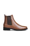 Wednesday Lifestyle_Brown Wellington Milled Leather Plain Chelsea Boots _Online_at_Aza_Fashions