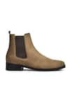 Wednesday Lifestyle_Gold Wellington Suede Leather Chelsea Boots _Online_at_Aza_Fashions